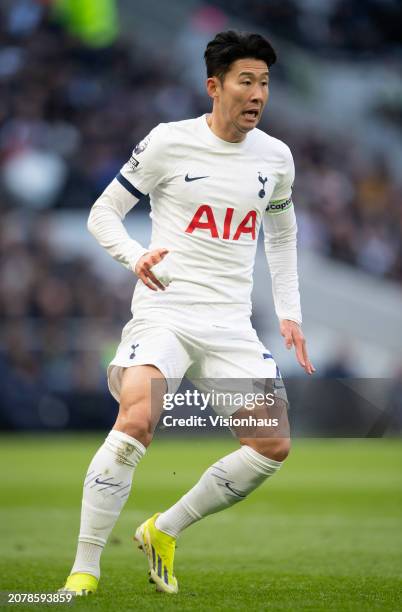 Son Heung-min of Tottenham Hotspur during the Premier League match between Tottenham Hotspur and Crystal Palace at Tottenham Hotspur Stadium on March...