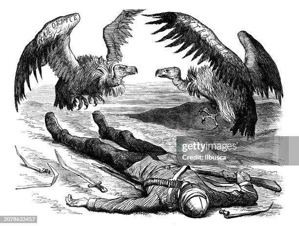 british satire caricature comic cartoon illustration - vulture cartoon character stock illustrations