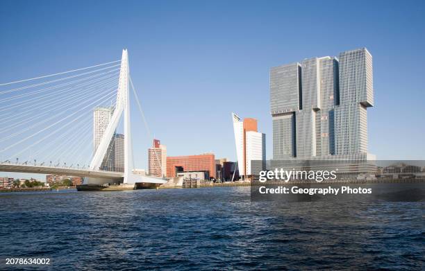 De Rotterdam building designed by architect Rem Koolhaas as a vertical city nears completion in August 2013 at Wilhelminapier, Rotterdam, Netherlands.