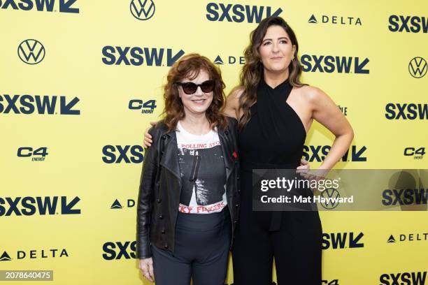 Susan Sarandon and D'Arcy Carden attend the premiere of "The Gutter" at The Paramount Theatre during the 2024 SXSW Conference and Festiva on March...