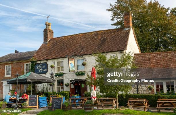 Historic Blue Boar pub, village of Aldbourne, Wiltshire, England, UK.