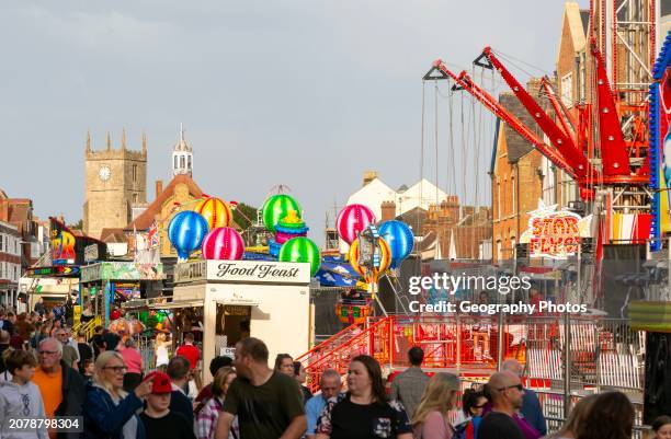 Mops fair fairground, High Street, Marlbrough, Wiltshire, England, UK October 7th 2023.