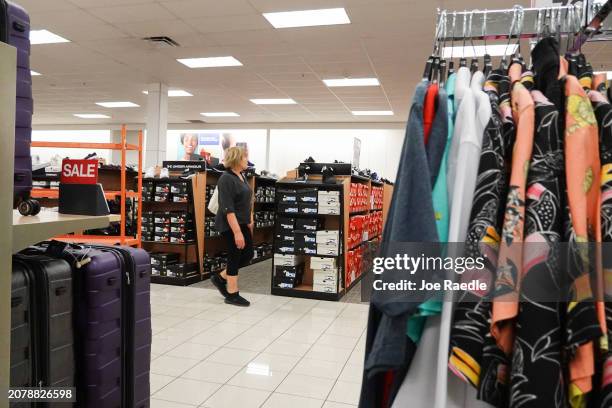 Person shops in a Kohl's department store on March 12, 2024 in Miami, Florida. Shares of Kohl's fell as it posted a drop in same-store sales in the...