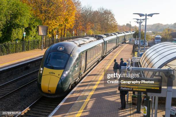 Great Western Railway Class 800 series Hitachi InterCity Express train, Hungerford railway station,, Berkshire, England, UK.
