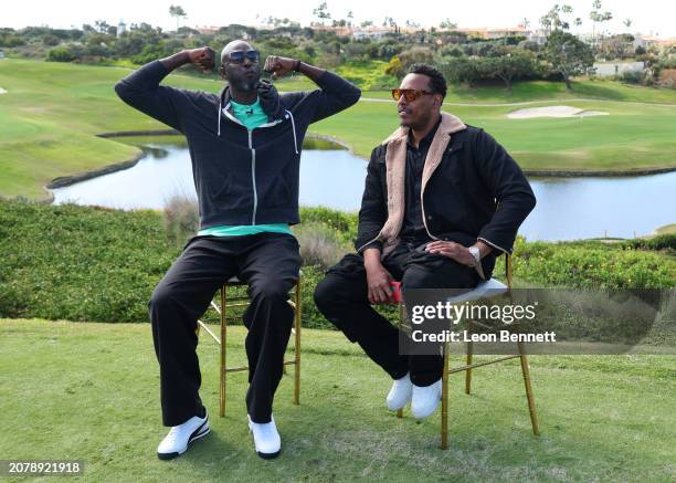 Kevin Garnett and Paul Pierce attend the NAACP Golf Invitational at Monarch Beach Golf Links on March 12, 2024 in Dana Point, California.