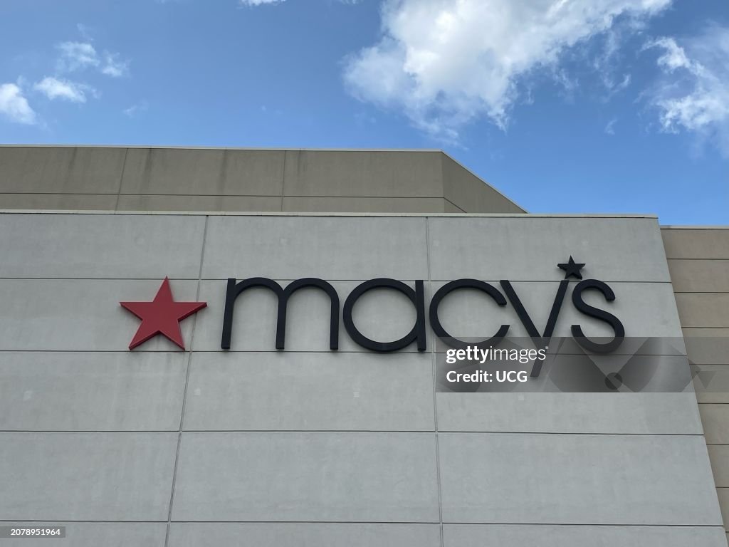 Macy's store logo on exterior, Queens Center Mall, Queens, New York