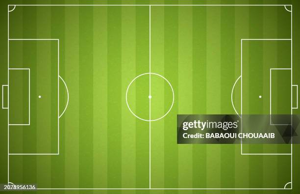 horizontal soccer green field - soccer goal stock illustrations