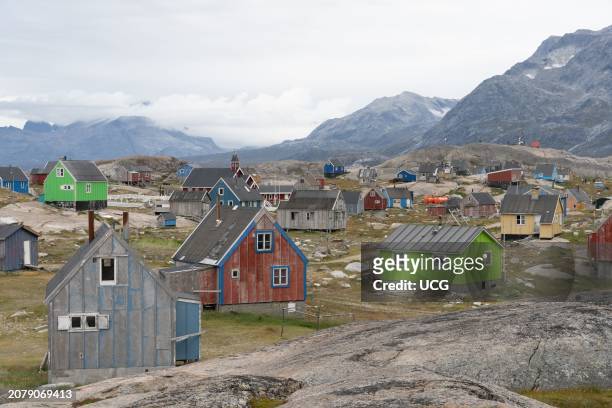 Aappilattoq, a village perched on Proterozoic rock in Prince Christian Sound, Greenland.