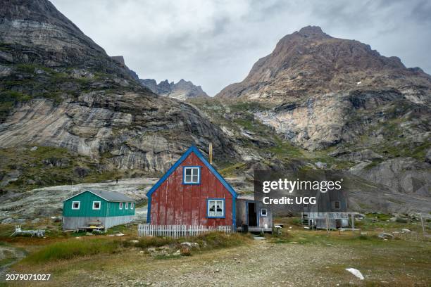 Aappilattoq, a village perched on Proterozoic rock in Prince Christian Sound, Greenland.