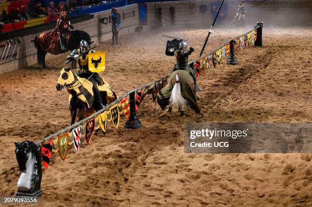 Toronto, Canada, Knights jousting in Medieval Times Dinner and Tournament.