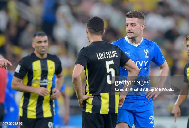 Sergej Milinkovic-Savic of Al Hilal during the AFC Champions League Quarter Final 2nd Leg between Al Ittihad and Al-Hilal at Prince Abdullah Al...