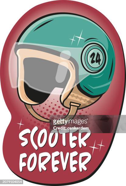 scooter helmet - cycling helmet stock illustrations