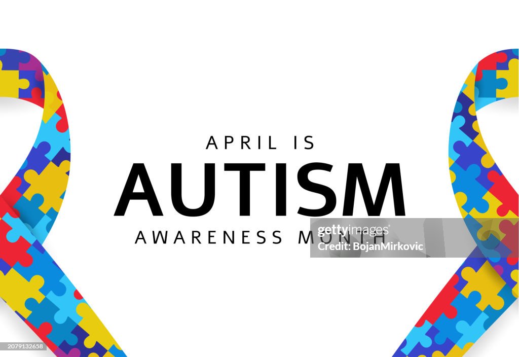 Autism Awareness Month card, background, April. Vector