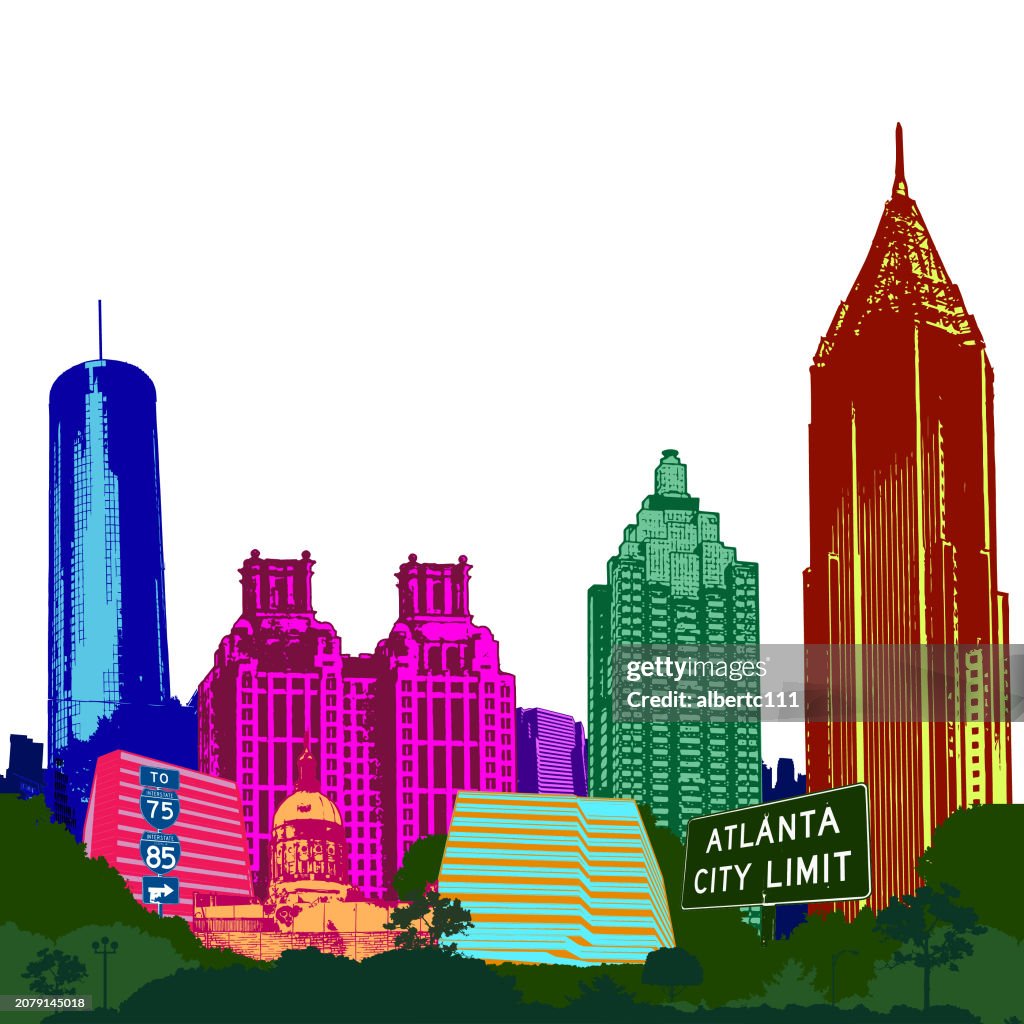 Atlanta Georgia Stylized Cityscape