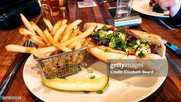 korean barbecue cheesesteak sandwich - barbecue sandwich stock pictures, royalty-free photos & images