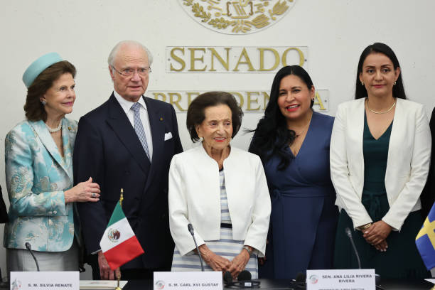 MEX: King Carl XVI Gustaf and Queen Silvia of Sweden Visit Mexican Senate