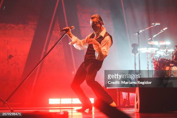 Dave Gahan of Depeche Mode performs on stage at WiZink Center on March 12, 2024 in Madrid, Spain.