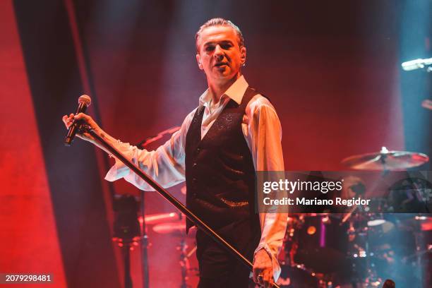 Dave Gahan of Depeche Mode performs on stage at WiZink Center on March 12, 2024 in Madrid, Spain.