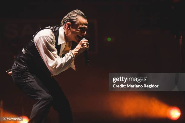 Dave Gahan of Depeche Mode performs on stage at WiZink Center on March 12, 2024 in Madrid, Spain.