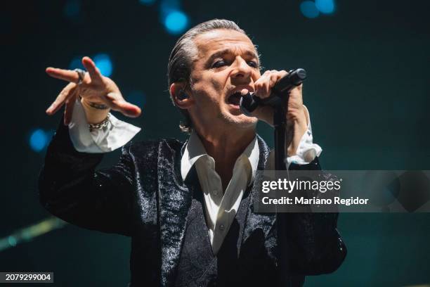 Dave Gahan of Depeche Mode performs on stage at WiZink Center on March 12, 2024 in Madrid, Spain.