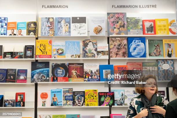 The French book trade stand during the third and final day of the London Book Fair at the Olympia Exhibition Hall, on 14th March 2024, in London,...