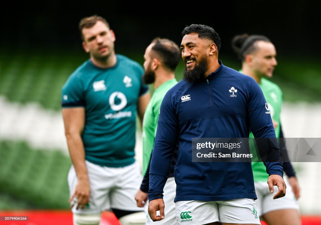 Islander Rugby Running Dublin , Ireland - 15 March 2024; Bundee Aki during an Ireland rugby ...