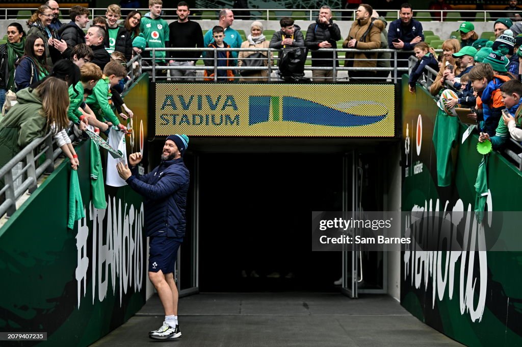Irish Rugby Running Dublin , Ireland - 15 March 2024; Ireland head coach Andy Farrell ...