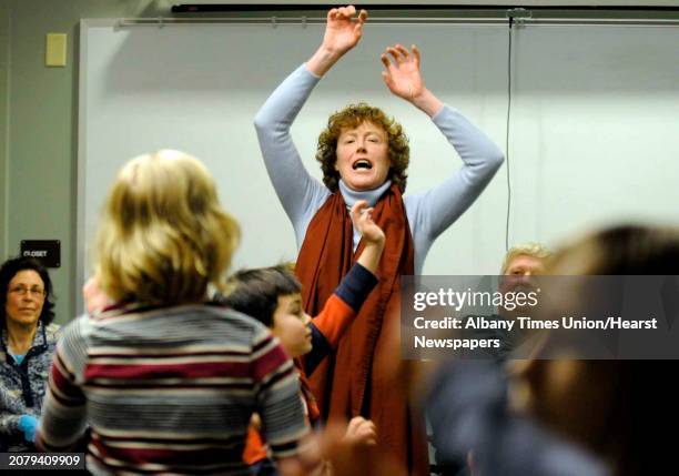 Storyteller Bairbre McCarthy , center, and Ellen Sinopoli of the The Ellen Sinopoli Dance Company in collaboration teach a workshop titled "Celtic...