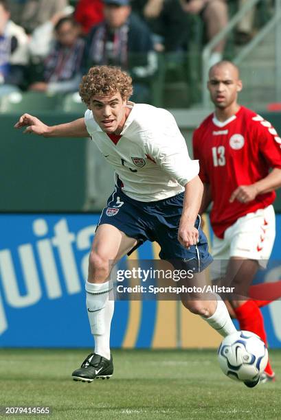 January 18: Chris Albright of USA on the ball during the International Friendly match between USA and Denmark at Home Depot Center Carson on January...