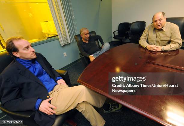 Matt Enstice, President and CEO of Buffalo Niagara Medical Campus, Inc., left, Alain Kaloyeros, center, Professor of Nanoscience, Senior Vice...