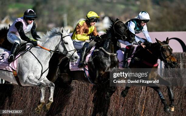 Gloucestershire , United Kingdom - 15 March 2024; Galopin Des Champs, with Paul Townend up, centre, on their way to winning the Boodles Cheltenham...