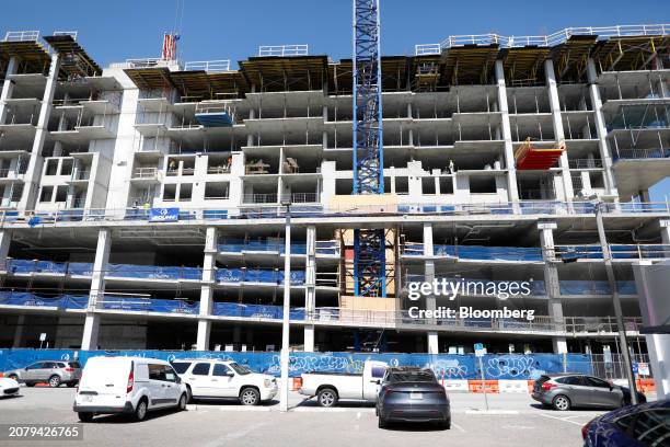 Mixed-use apartment development under construction in St. Petersburg, Florida, US, on Wednesday, Feb. 21, 2024. Ark Investment Management's Catherine...