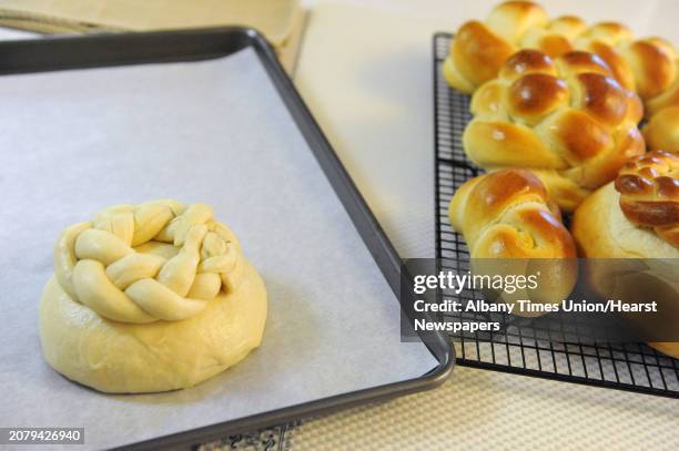 Challah bread made by Cecile Kowalski Friday, Sept. 26 at her home in Selkirk, N.Y.