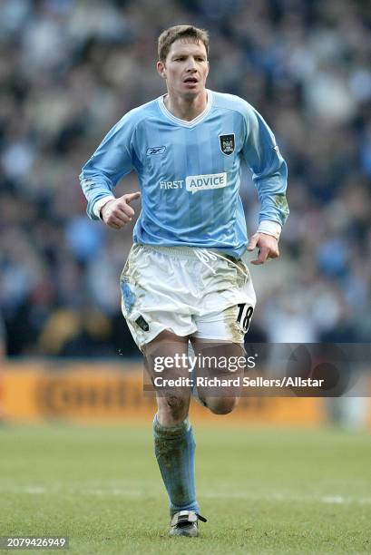 Michael Tarnat of Manchester City running during the Fa Cup 4th Round match between Manchester City and Tottenham Hotspur at City Of Manchester...