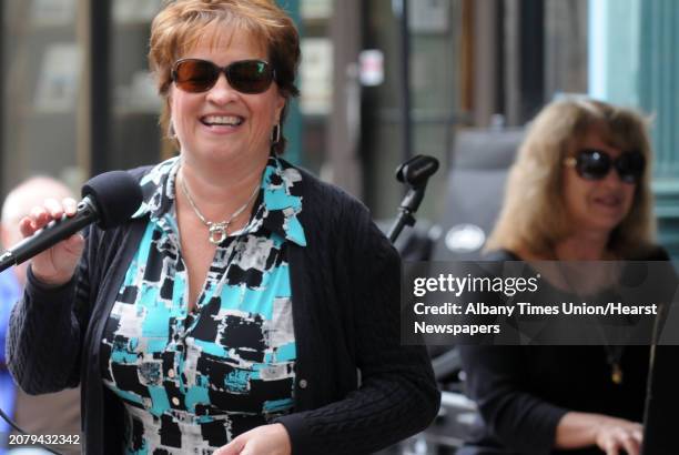 Singer Colleen Pratt, left, and Friends perform during this year's Jazz on Jay kick off on Thursday June 4, 2015 in Schenectady , N.Y.