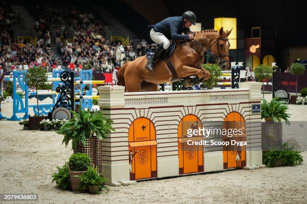 Roger Yves BOST riding BALLERINE DU VILPION during the 2024 Saut Hermes at Grand Palais Ephemere on March 15, 2024 in Hermes, France. - Photo by Icon...