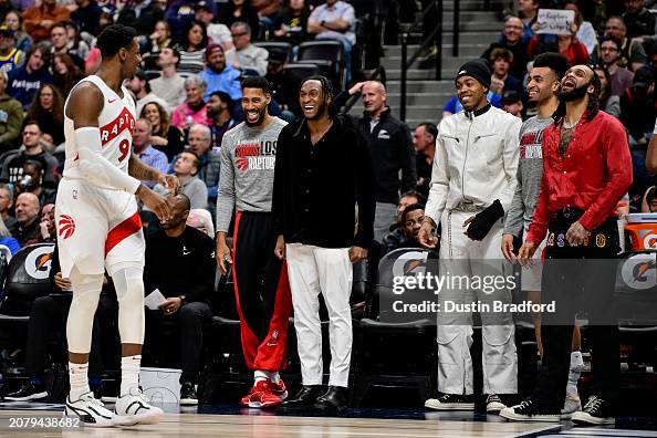 Toronto Raptors Bench Toronto Raptors players on the bench, from left, Garrett Temple ...