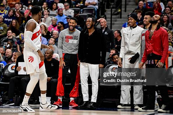 Toronto Raptors Bench Toronto Raptors players on the bench, from left, Garrett Temple ...