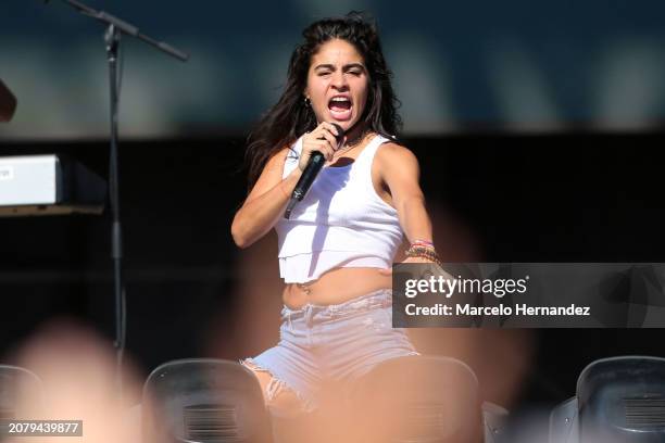 Jessie Reyez performs during Lollapalooza 2024 at Parque Cerrillos on March 15, 2024 in Santiago, Chile.