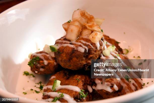 Vegetable fritters at the Savoy Taproom at 301 Lark Street on Thursday Sept. 29, 2016 in Albany , N.Y.