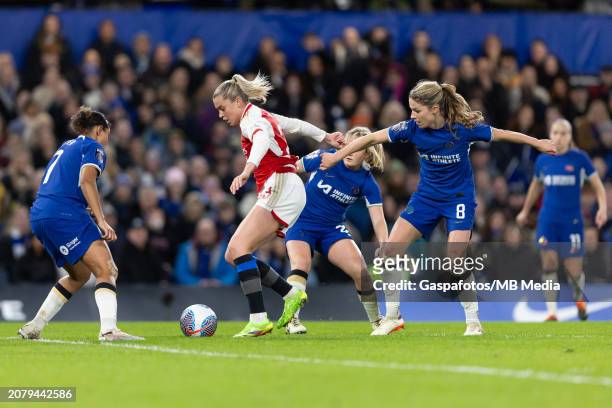 Alessia Russo of Arsenal Women in action during the Barclays Women's Super League match between Chelsea FC and Arsenal FC at Stamford Bridge on March...
