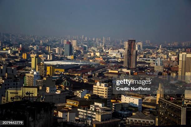 View from the Martinelli Building on a Friday afternoon shows Sao Paulo as the city grapples with humidity levels below 30% amid the third heat wave...