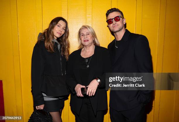 Jessica Biel, Sonja Perenevi and Justin Timberlake attend Justin Timberlake's 'EVERYTHING I THOUGHT IT WAS' Album Release Party at Dan Tana's on...