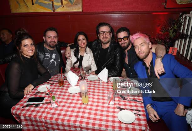 Karly Skladany, Chris Kirkpatrick, Jennifer HuYoung, JC Chasez, Michael Turchin and Lance Bass attend Justin Timberlake's 'EVERYTHING I THOUGHT IT...