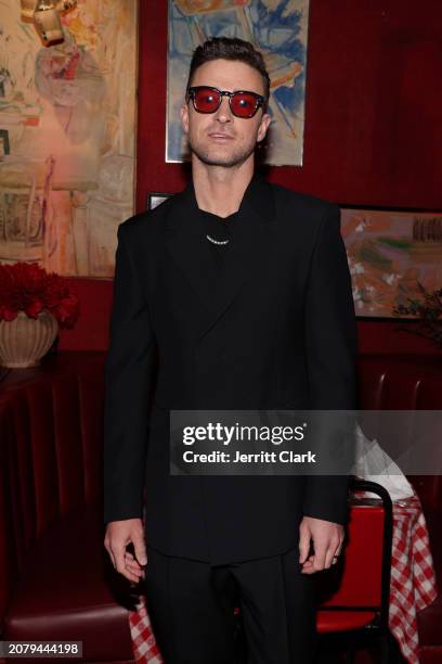 Justin Timberlake hosts 'EVERYTHING I THOUGHT IT WAS' Album Release Party at Dan Tana's on March 14, 2024 in West Hollywood, California.