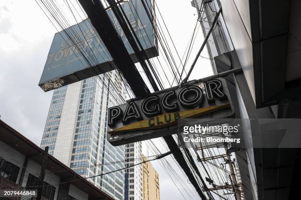 Sign for Philippine Amusement and Gaming Corp. Outside its Casino Filipino Citystate, in Manila, the Philippines, on Thursday, March 14, 2024. Manila...