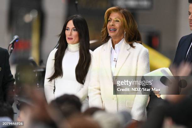 Kacey Musgraves and Hoda Kotb are seen as Kacey Musgraves performs in concert at The Today Show Concert Series at Rockefeller Center on March 15,...