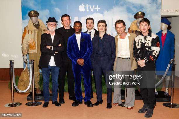 Gary Goetzman, Callum Turner, Josiah Cross, Nate Mann, Anthony Boyle, Raff Law and Barry Keoghan at Deadline Screening Series Presents Apple TV+'s...