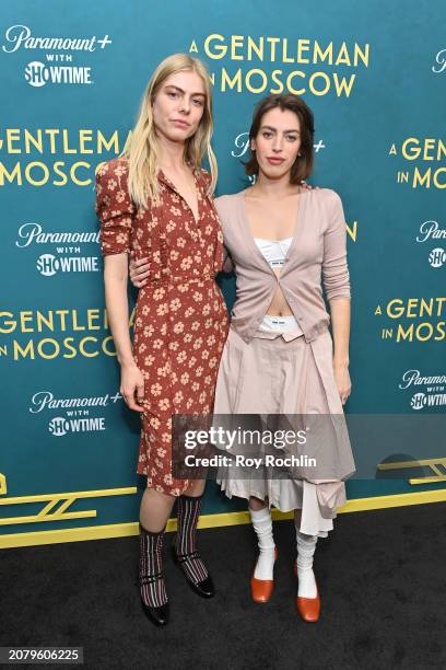 Vera Bulder and Clara McGregor attend "A Gentleman in Moscow" premiere event in NYC at Museum of Modern Art on March 12, 2024 in New York City.