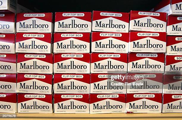 Cartons of Marlboro brand cigarettes are seen inside a Cigarettes Cheaper store June 13, 2003 in Niles, Illinois. The U.S. Surgeon General told...